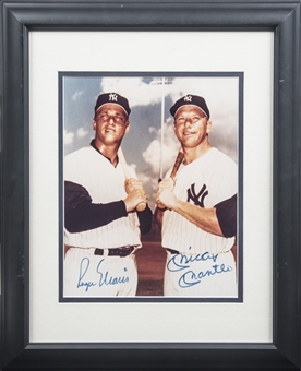 Roger Maris & Mickey Mantle Signed Photo In 13x16 Framed Display (PSA/DNA)
